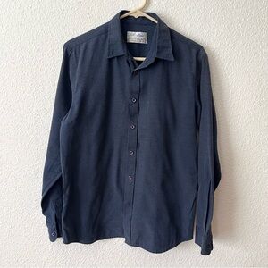 D-Land Permanent Fit Button Down Long Sleeve Blue Shirt